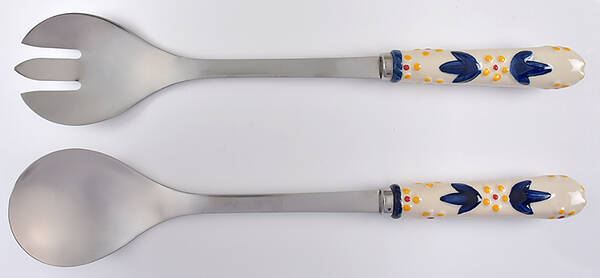Old World Blue (2 Piece) Salad Set with Stainless Bowl