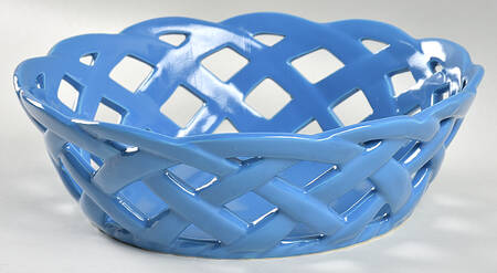 Old World Blue 9" Open Weave Bread Basket