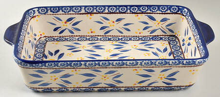 Old World Blue 13"  Rectangular Baker