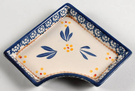 Old World Blue Square Side Tray for 6 Piece Pedestal Server/Cake Set