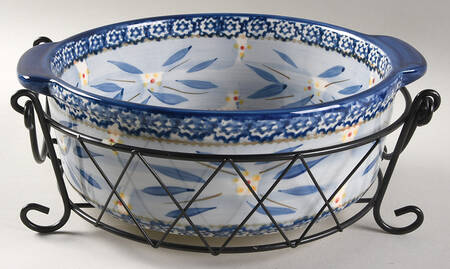 Old World Blue 9" Round Handled Baker