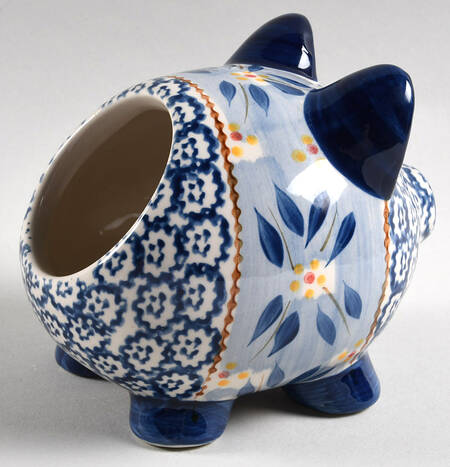 Old World Blue Figural Spice Jar No Lid