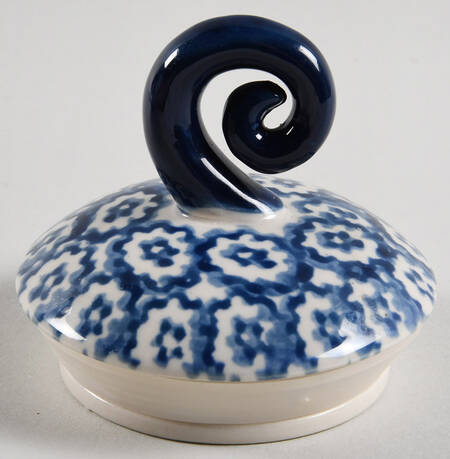 Old World Blue Lid for Figural Spice Jar
