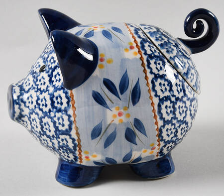 Old World Blue Figural Spice Jar & Lid