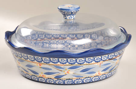 Old World Blue 2.5 Qt Round Casserole & Glass Lid
