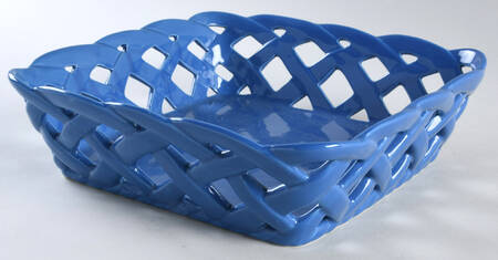 Old World Blue 9" Open Weave Bread Basket