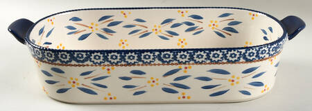 Old World Blue 15" Oval Baker