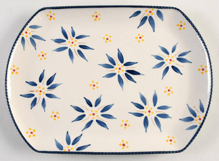 Old World Blue 13" Rectangular Serving Platter