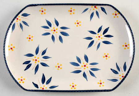 Old World Blue 11" Rectangular Serving Platter
