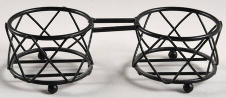 Old World Blue Metal Stand for Salt & Pepper