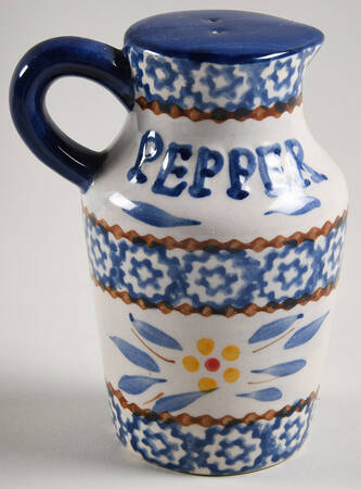 Old World Blue Pepper Shaker
