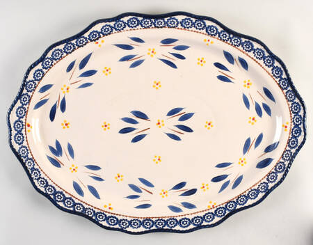 Old World Blue 20" Oval Serving Platter