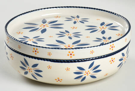 Old World Blue 32 Oz Individual Pasta Bowl with Lid-It