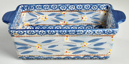 Old World Blue 10" Rectangular Baker