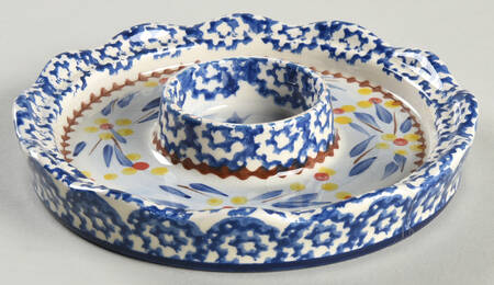Old World Blue Convertible Cake/Chip Plate for Mini Convertible Set