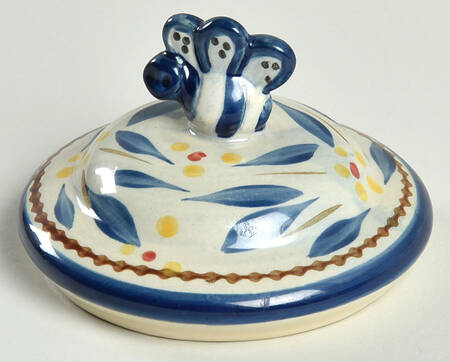 Old World Blue Lid for Beehive Canister