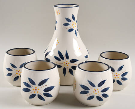 Old World Blue (5 Piece) Sake Set