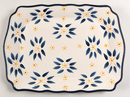 Old World Blue 15" Rectangular Serving Platter