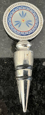 Old World Blue Wine Stopper-Ceramic