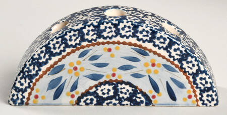 Old World Blue Wine Stopper Caddy-No Stoppers