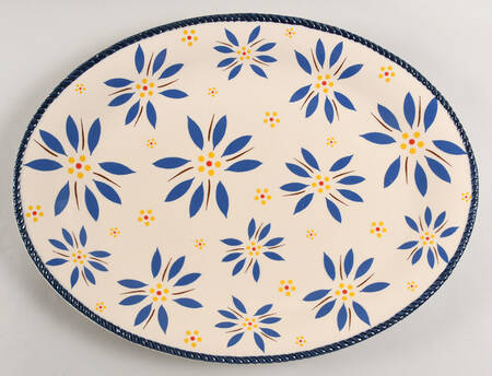 Old World Blue 16" Oval Serving Platter