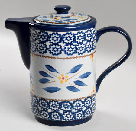 Old World Blue Coffee Pot & Lid