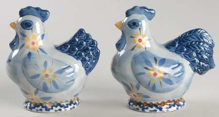Old World Blue Figural Salt and Pepper
