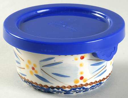 Old World Blue Ramekin & Plastic Lid