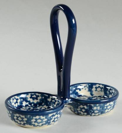 Old World Blue Tray for Salt and Pepper Set