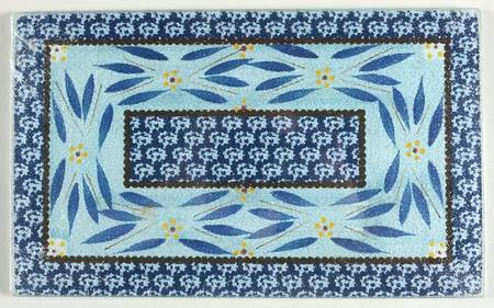 Old World Blue Glass Trivet for 13" Rectangular Baker