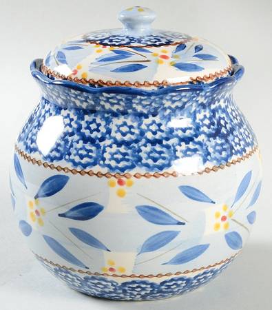 Old World Blue Small Canister & Lid