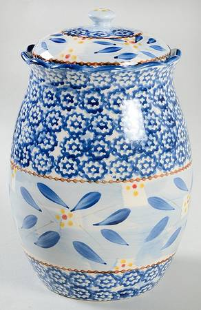 Old World Blue Large Canister & Lid