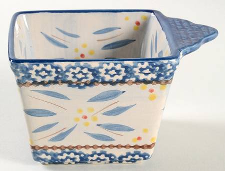 Old World Blue Individual Square Baker