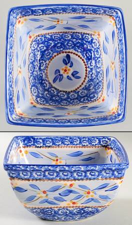 Old World Blue 7" Square Mixing Bowl