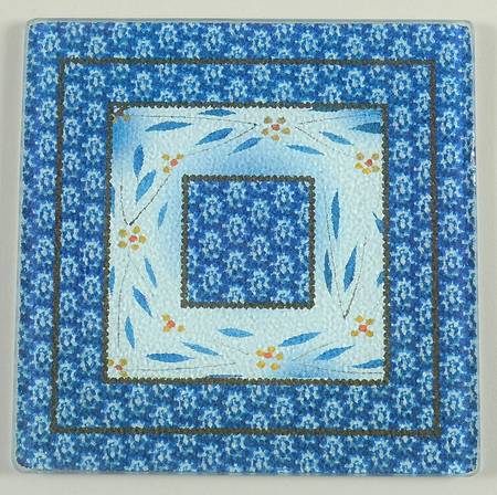 Old World Blue Glass Trivet for 7" Square Baker