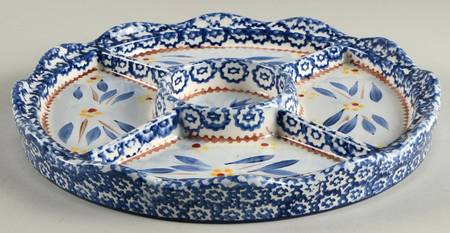 Old World Blue Cake/Chip Plate for Convertible Set