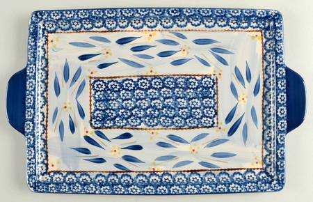 Old World Blue 15" Rectangular Tray