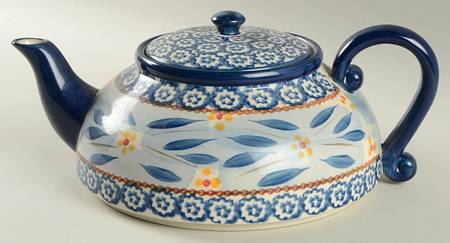 Old World Blue Teapot & Lid