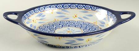 Old World Blue 13" Round Baker