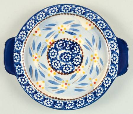 Old World Blue 7" Round Lid-It (Trivet,Tray,Baker Lid)