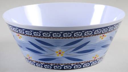Old World Blue 11" Large Melamine Salad Serving Bowl