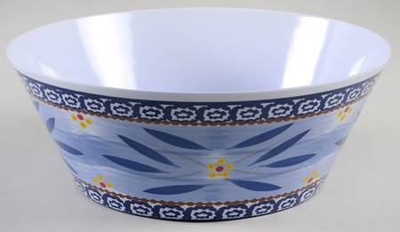 Old World Blue 10" Large Melamine Salad Serving Bowl