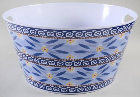 Old World Blue Melamine Beverage Tub