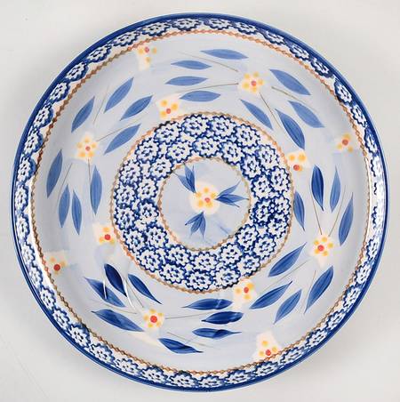 Old World Blue Luncheon Plate with Cup Indention