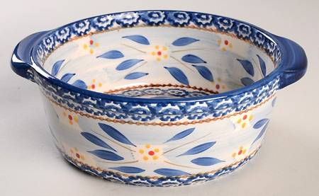 Old World Blue 8" Round Handled Baker