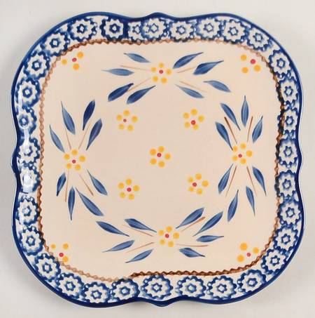 Old World Blue Square Salad Plate