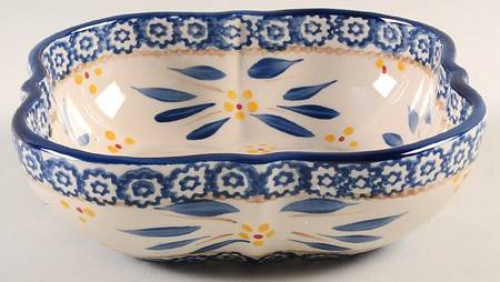 Old World Blue Square Cereal Bowl