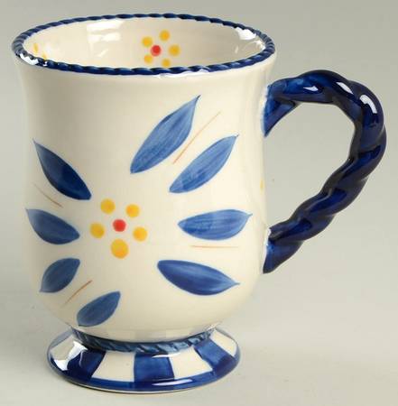 Old World Blue Pedestal Mug