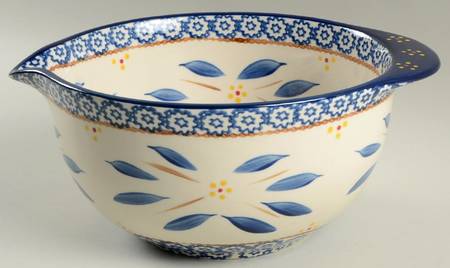 Old World Blue 11" Nesting Bowl with Spout