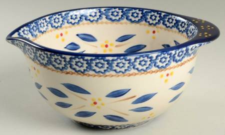 Old World Blue 8" Nesting Bowl with Spout
